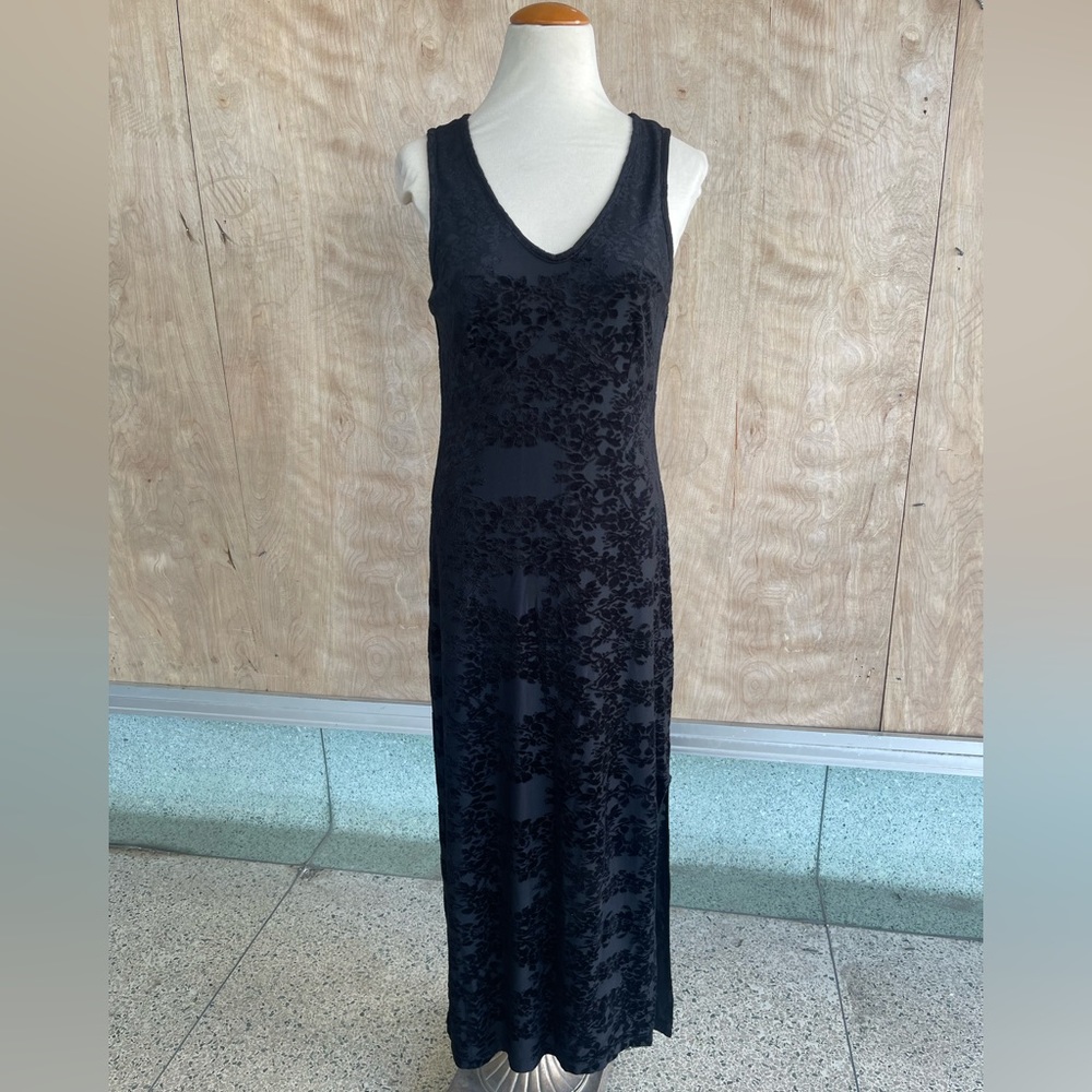 Long Black Velour Express Dress